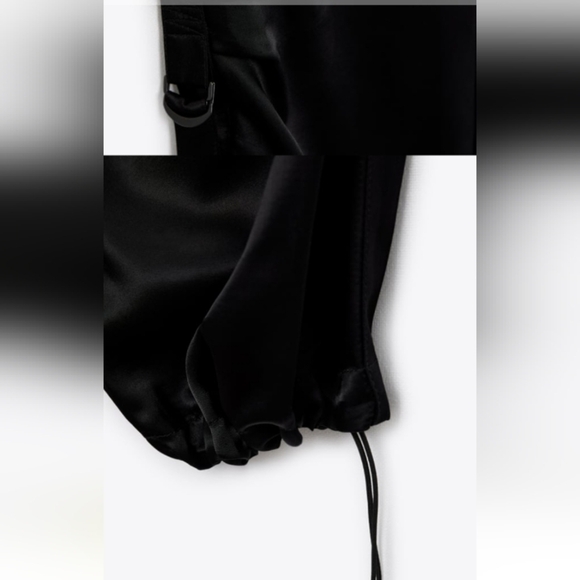 Zara Flowy Satin Cargo Pants Sz-M - Picture 11 of 15